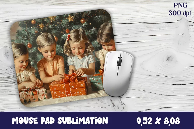 Christmas mouse pad winter / village sublimation
