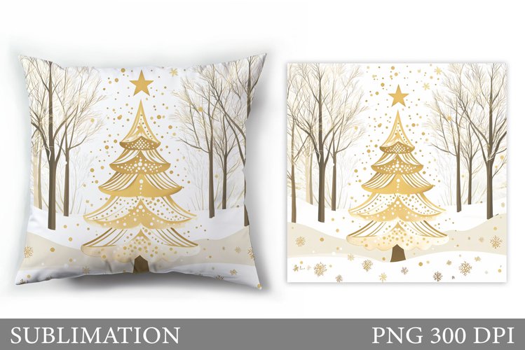 Christmas Tree Pillow Design. Christmas Pillow Sublimation example image 1