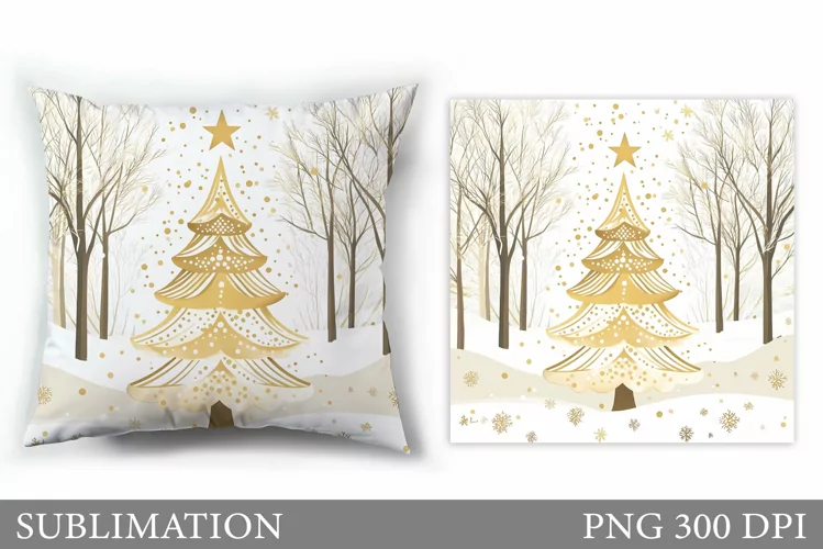 Christmas Tree Pillow Design. Christmas Pillow Sublimation