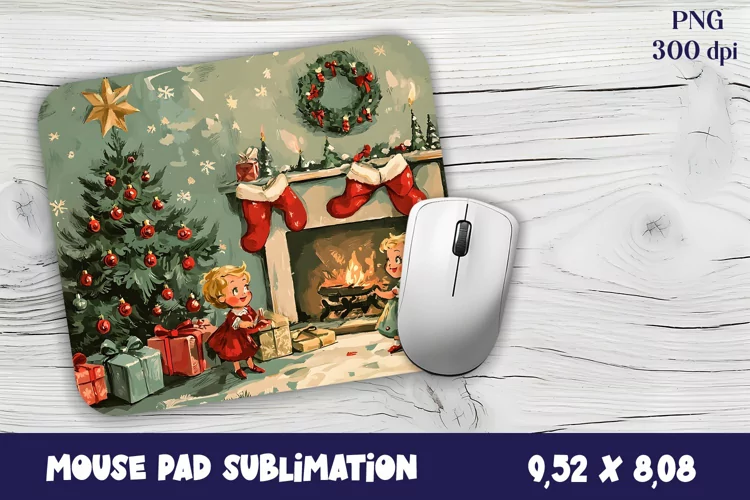 Christmas mouse pad winter / village sublimation