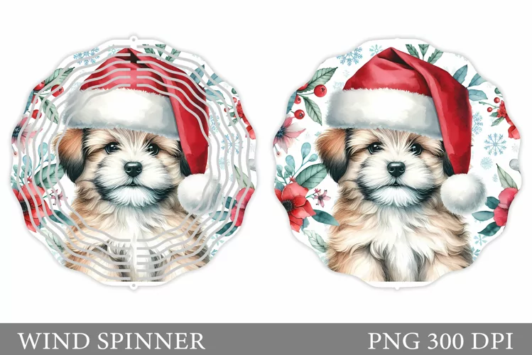 Christmas Dog Wind Spinner. Christmas Wind Spinner Design