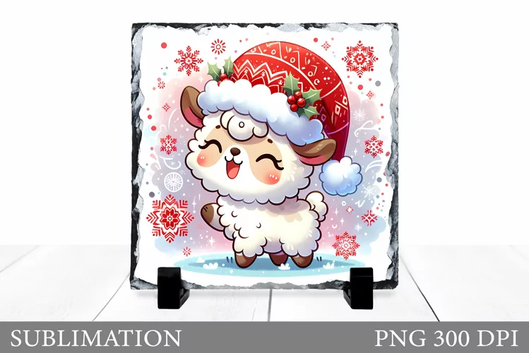 Christmas Lama Sublimation. Christmas Lama Slate Design