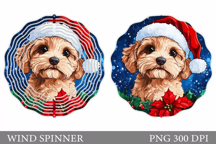 Christmas Dog Wind Spinner. Christmas Wind Spinner Design