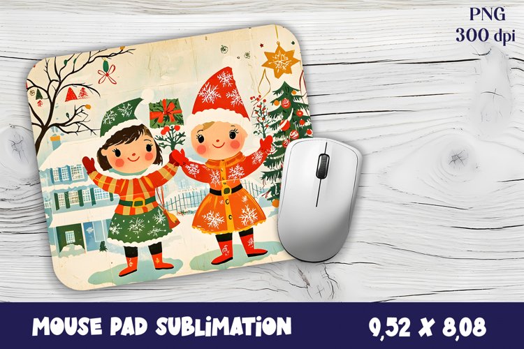 Christmas mouse pad winter / village sublimation example image 1