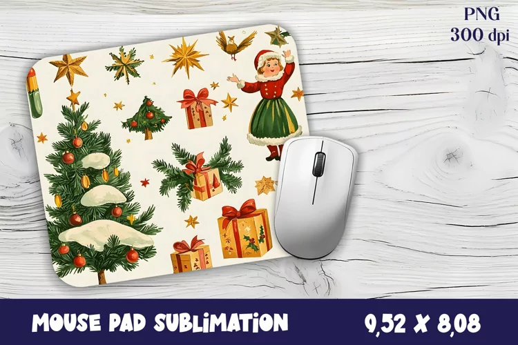 Christmas mouse pad winter / village sublimation