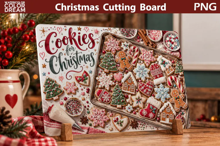 Christmas Cookies | Holiday Cutting Board Sublimation