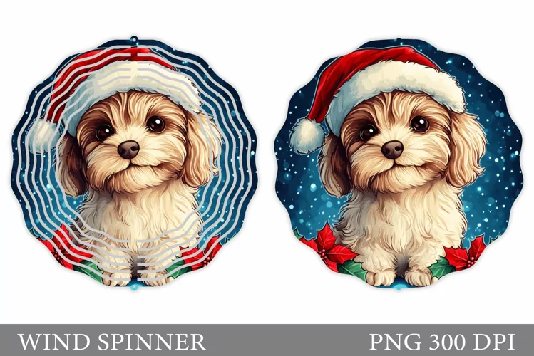 Christmas Dog Wind Spinner. Christmas Wind Spinner Design