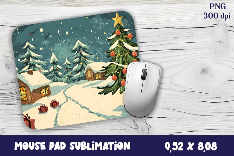 Christmas mouse pad winter / village sublimation