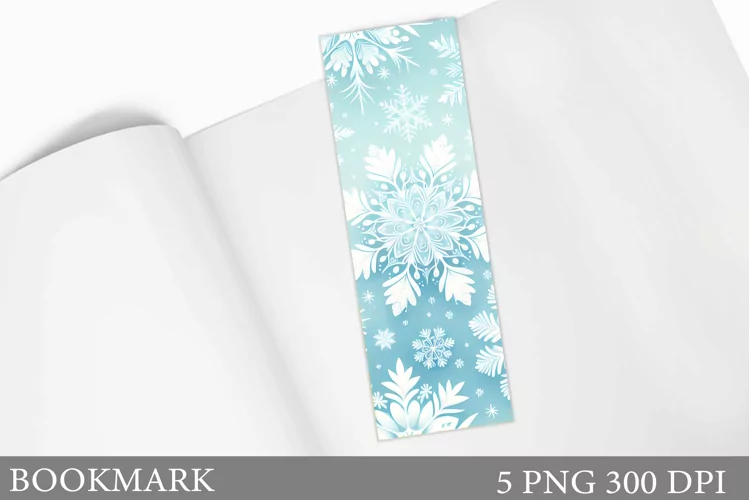 Snowflakes Bookmark Design. Christmas Bookmark Sublimation