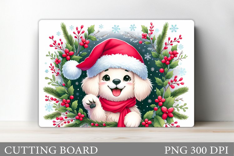 Christmas Dog Cutting Board. Christmas Cutting Board Design example image 1
