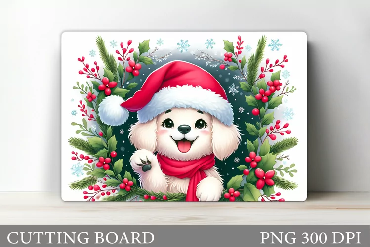 Christmas Dog Cutting Board. Christmas Cutting Board Design