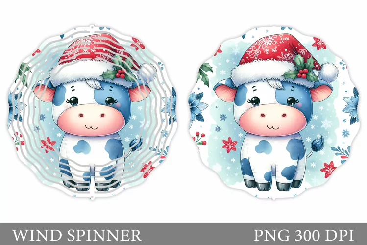 Christmas Cow Wind Spinner. Christmas Wind Spinner Design