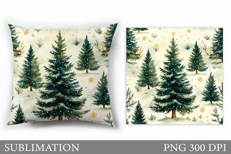 Christmas Tree Pillow Design. Christmas Tree Sublimation