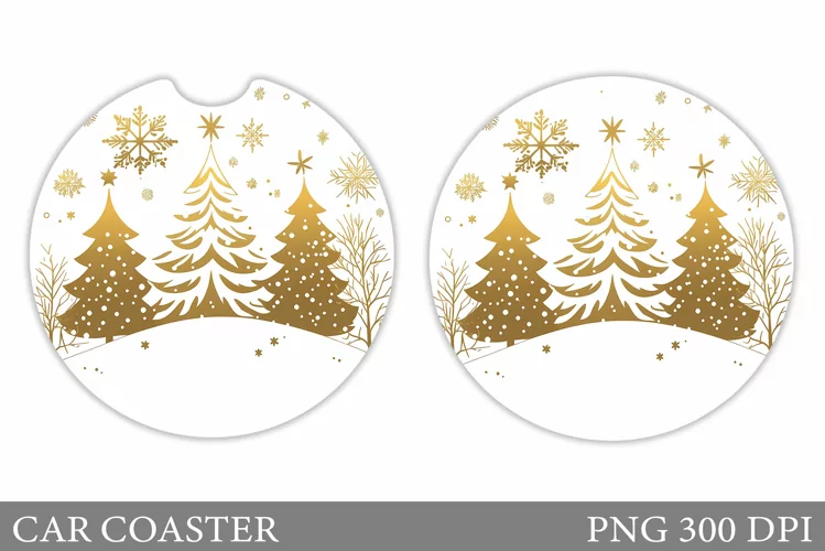 Christmas Tree Car Coaster. Christmas Coaster Sublimation