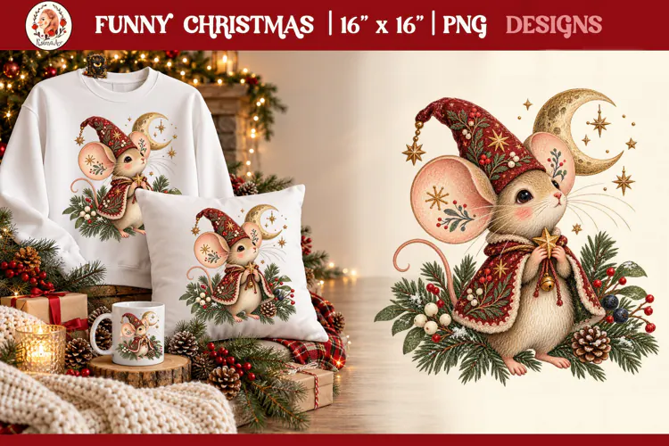 Heritage Whimsical Celestial Christmas Mouse
