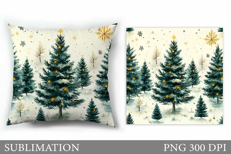 Christmas Tree Pillow Design. Christmas Tree Sublimation