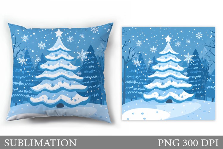 Christmas Tree Pillow Design. Christmas Tree Sublimation example image 1