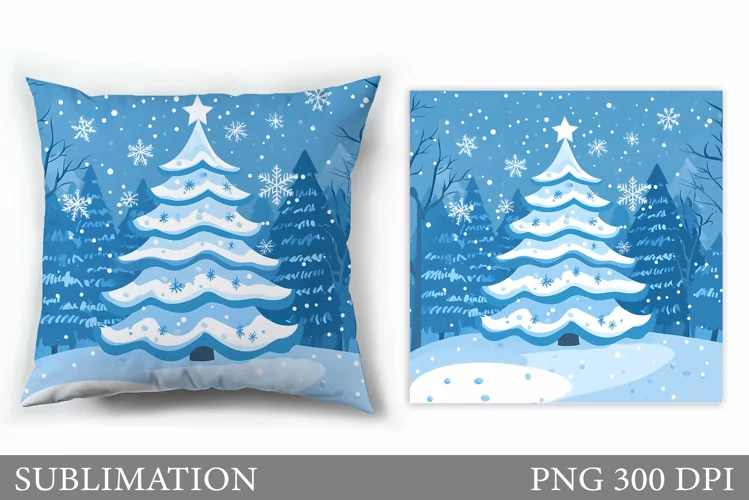 Christmas Tree Pillow Design. Christmas Tree Sublimation