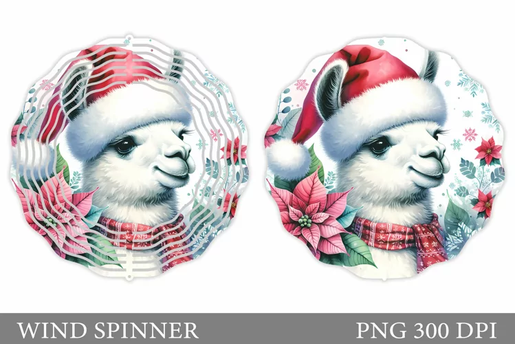 Christmas Lama Wind Spinner. Christmas Wind Spinner Design
