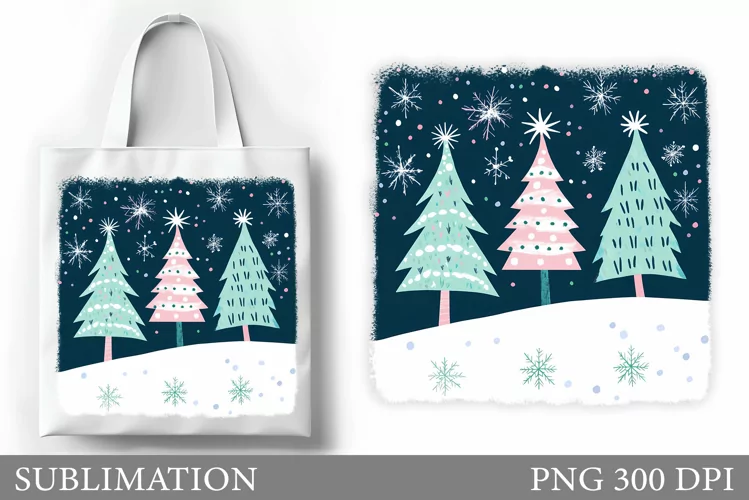 Christmas Tree Tote Bag. Christmas Tote Bag Design