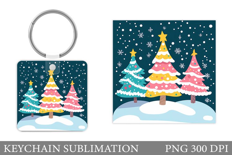 Christmas Tree Keychain. Christmas Keychain Sublimation