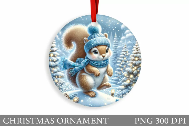 Cute Squirrel Christmas Ornament. Christmas Ornament Design