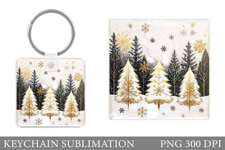 Christmas Tree Keychain. Christmas Keychain Sublimation