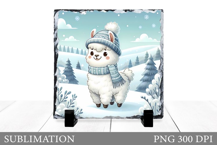 Christmas Lama Sublimation. Christmas Slate Sublimation example image 1
