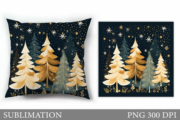 Christmas Tree Pillow Design. Christmas Tree Sublimation