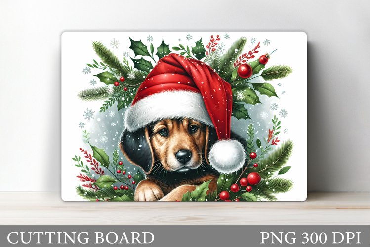 Cute Dog Cutting Board. Christmas Cutting Board Sublimation example image 1