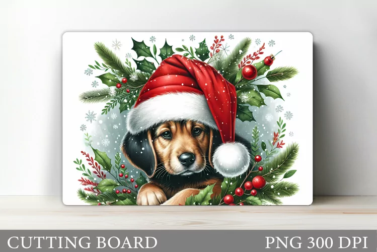 Cute Dog Cutting Board. Christmas Cutting Board Sublimation