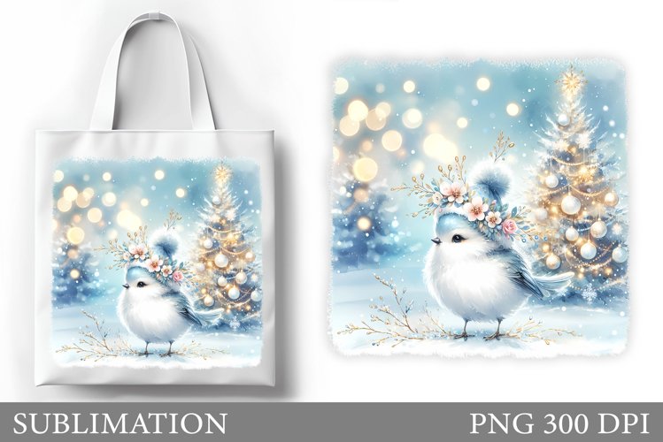 Christmas Bird Tote Bag. Christmas Tote Bag Design