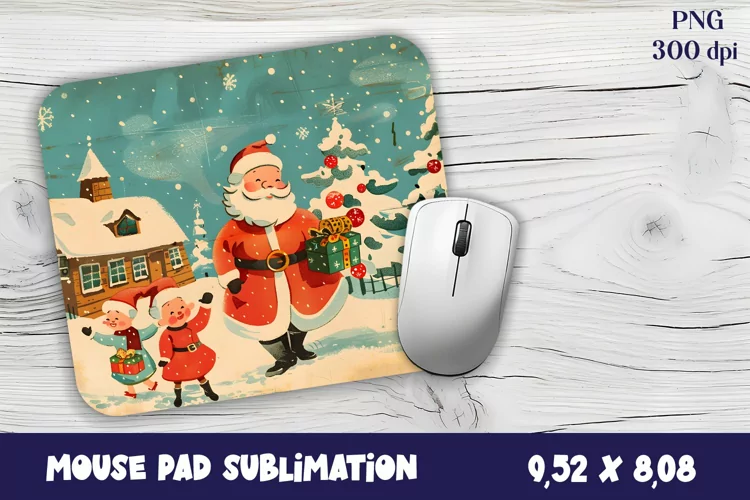 Christmas mouse pad winter / village sublimation