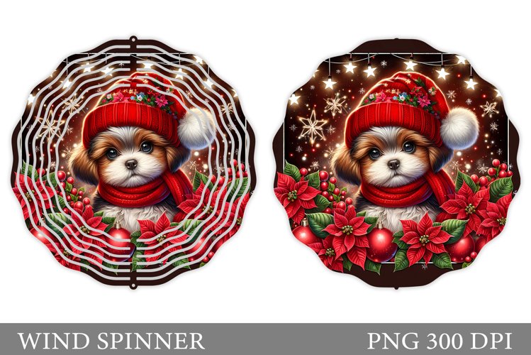 Christmas Dog Wind Spinner. Christmas Wind Spinner Design example image 1