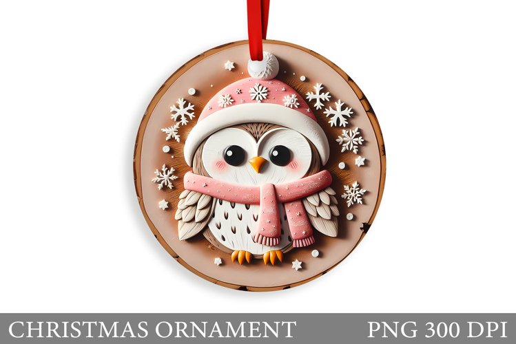 Christmas Owl Christmas Ornament. Christmas Owl Sublimation
