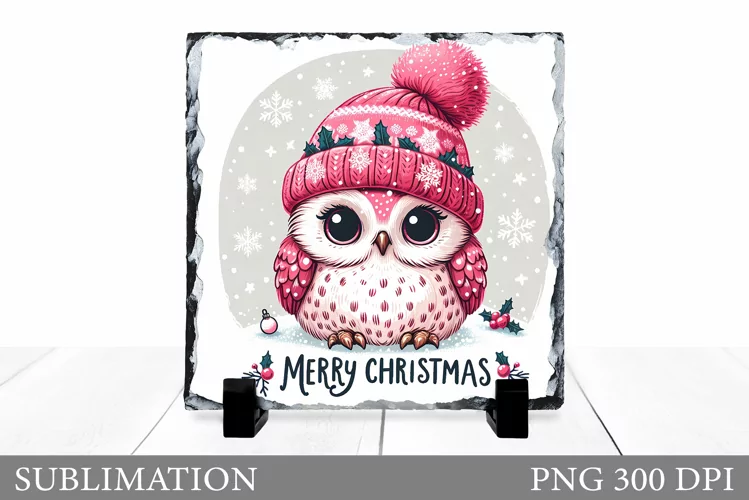Christmas Owl Sublimation. Christmas Owl Slate Design