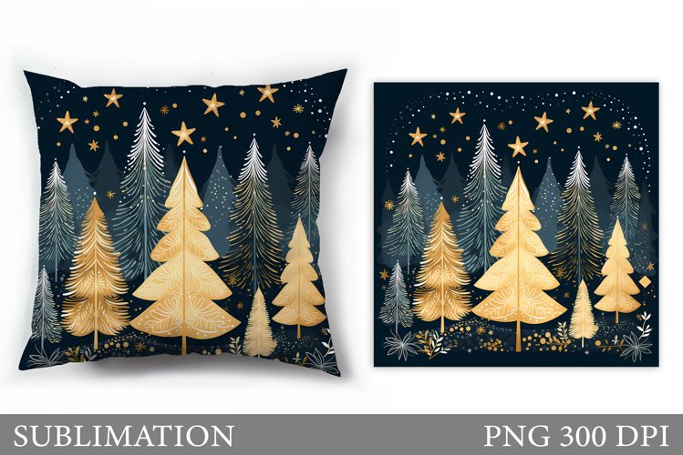 Christmas Tree Pillow Design. Christmas Pillow Sublimation example image 1