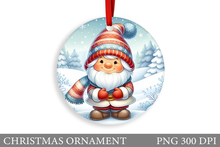 Gnome Christmas Ornament. Christmas Ornament Sublimation