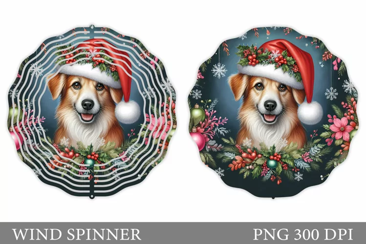 Christmas Dog Wind Spinner. Christmas Wind Spinner Design