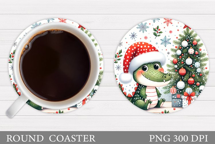 Christmas Crocodile Coaster. Christmas Coaster Sublimation