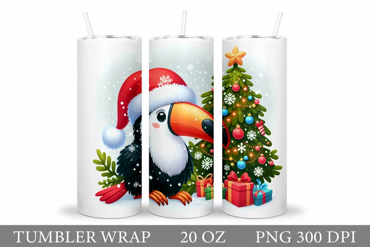 Christmas Toucan Tumbler. Christmas Tumbler Sublimation