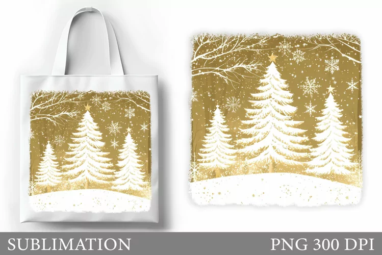 Christmas Tree Tote Bag. Christmas Tote Bag Design