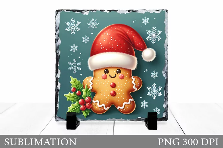 Cute Gingerbread Sublimation. Gingerbread Slate Design