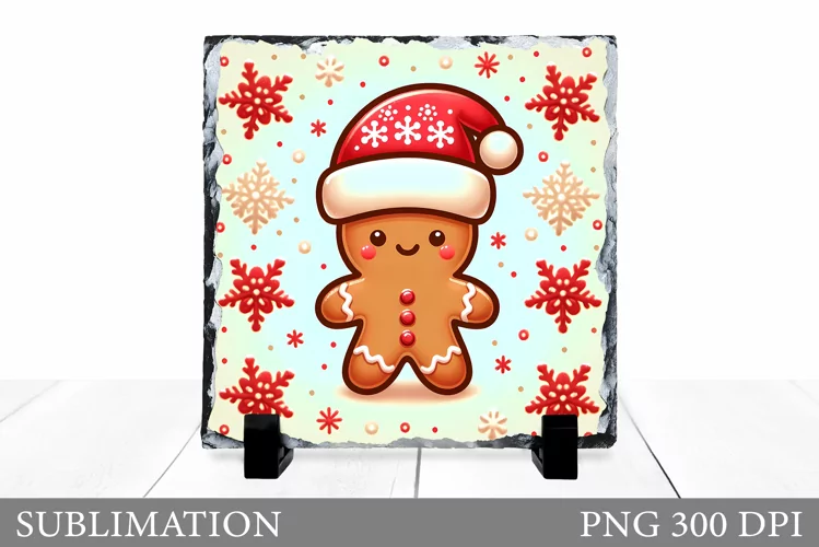Cute Gingerbread Sublimation. Gingerbread Slate Design