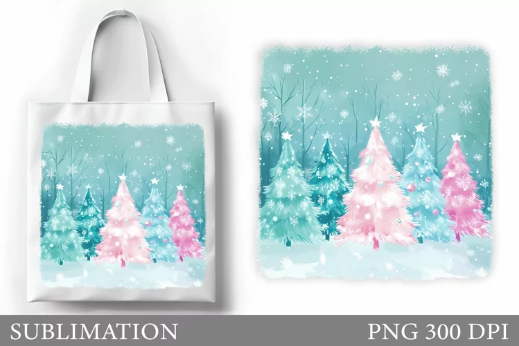 Christmas Tree Tote Bag. Christmas Tote Bag Design