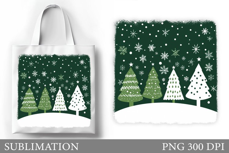 Christmas Tree Tote Bag. Christmas Tote Bag Sublimation