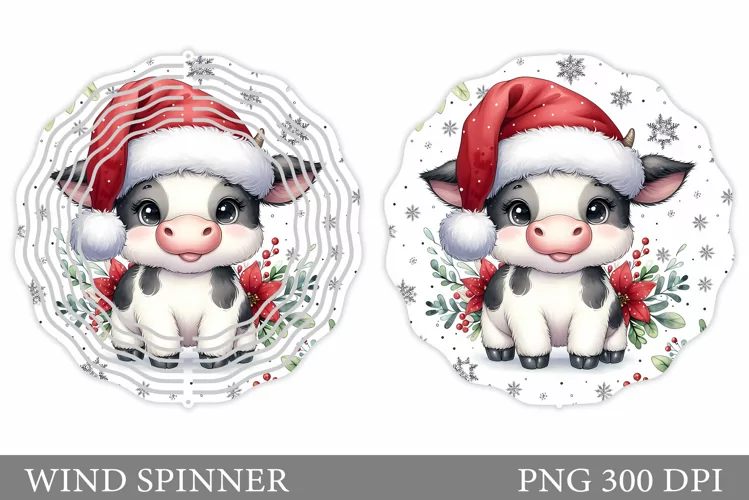 Christmas Cow Wind Spinner. Christmas Wind Spinner Design