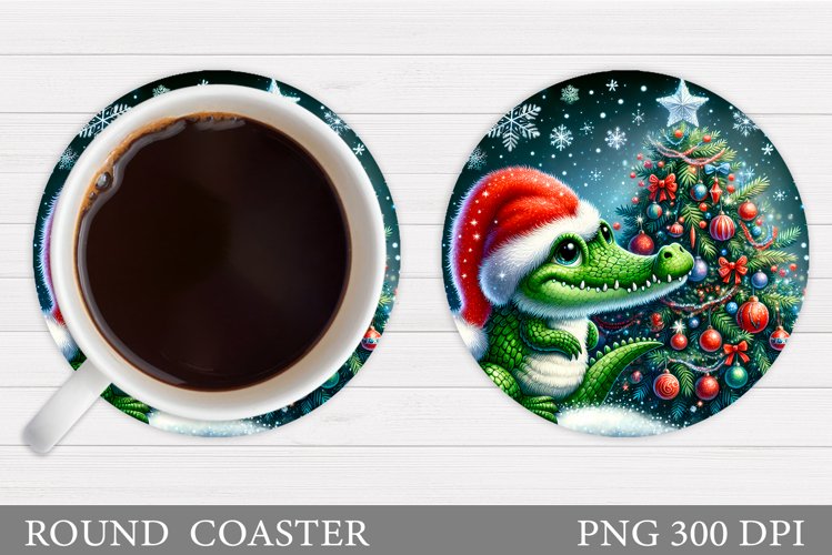 Christmas Crocodile Coaster. Christmas Coaster Sublimation