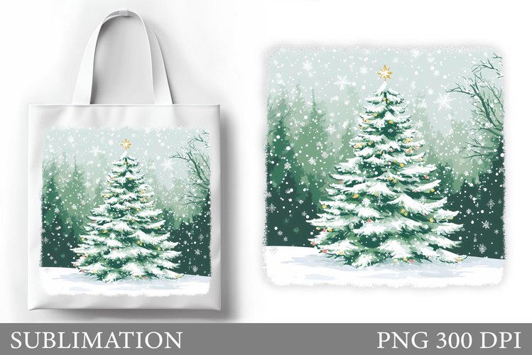 Christmas Tree Tote Bag. Christmas Tote Bag Sublimation example image 1