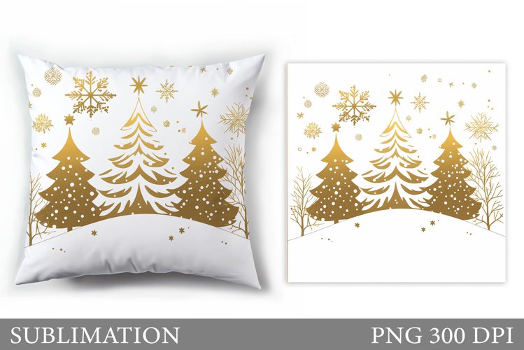 Christmas Tree Pillow Design. Christmas Tree Sublimation example image 1